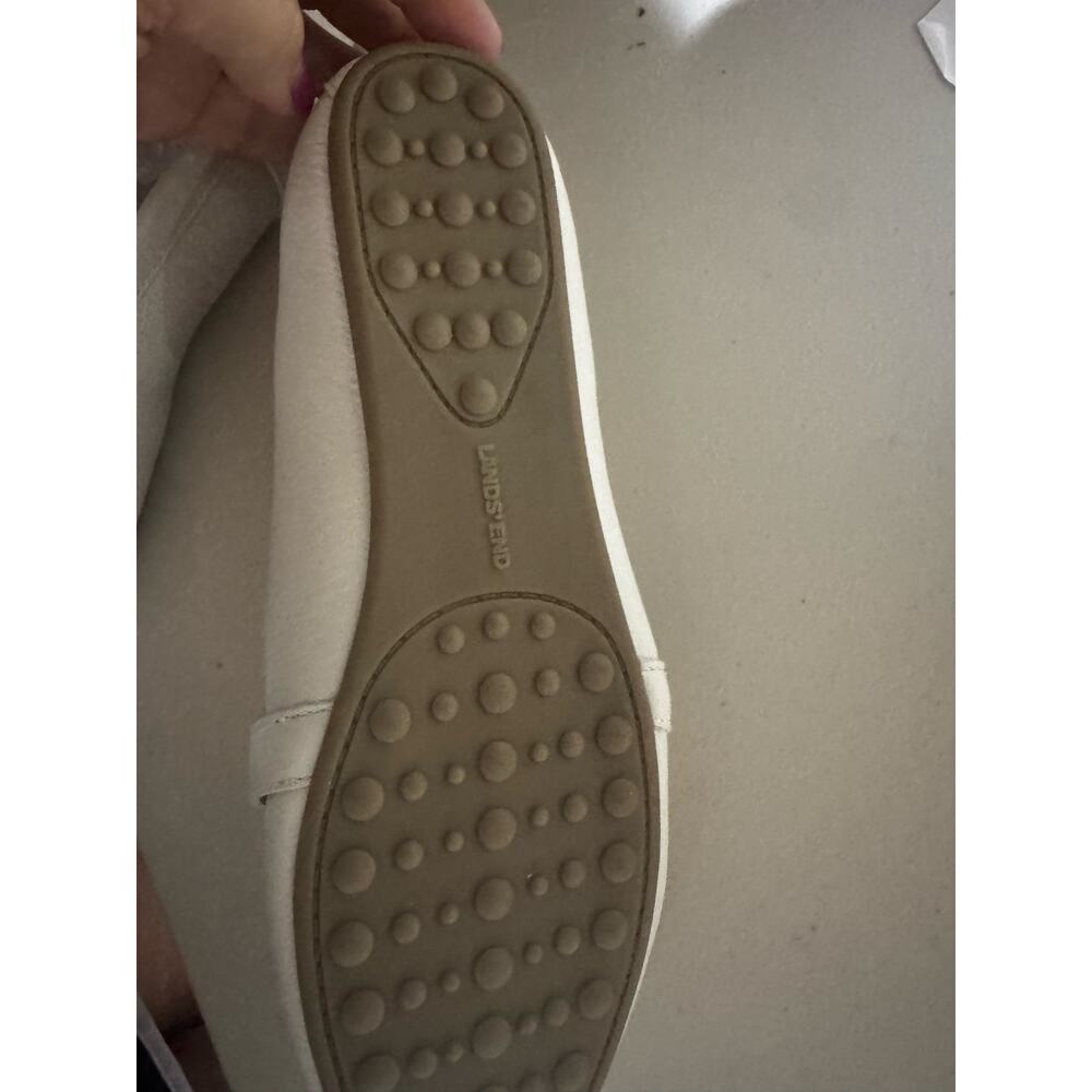 Lands End Off White Cream Leather Slip On Comfort Loafers Flats Shoes Size 10 - Picture 3 of 8